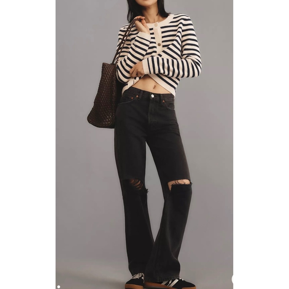 RE/DONE 90s High-Rise Loose Jeans in a black wash Size 27